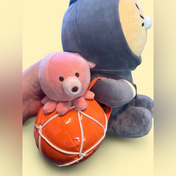 Kakao Friends Ryan Diver Plush w/ Octopus Floatie Korea Cute Collectible - Picture 2 of 6